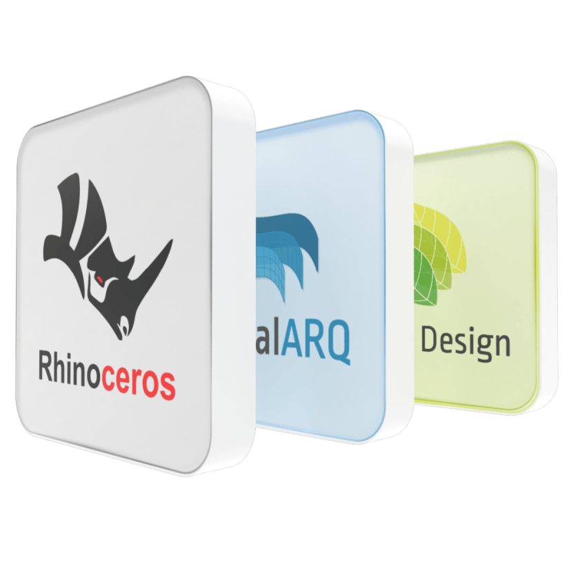 Rhino 8 and VisualARQ 3 and Lands Design 6 Commercial Bundle Logo