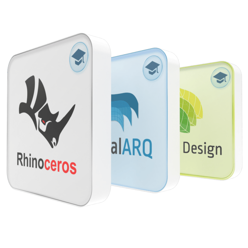 Rhino 8 and VisualARQ 3 and Lands Design 6 Educational Bundle Logo