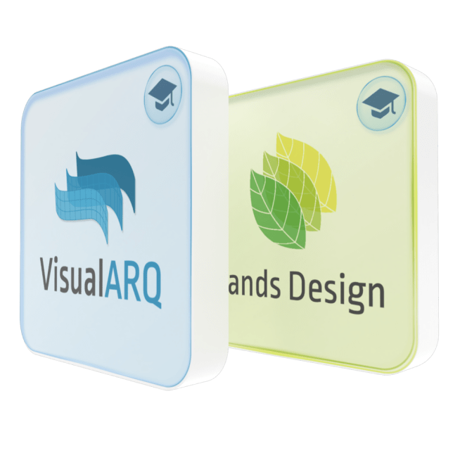 VisualARQ 3 and Lands Design 6 Educational Bundle Logo