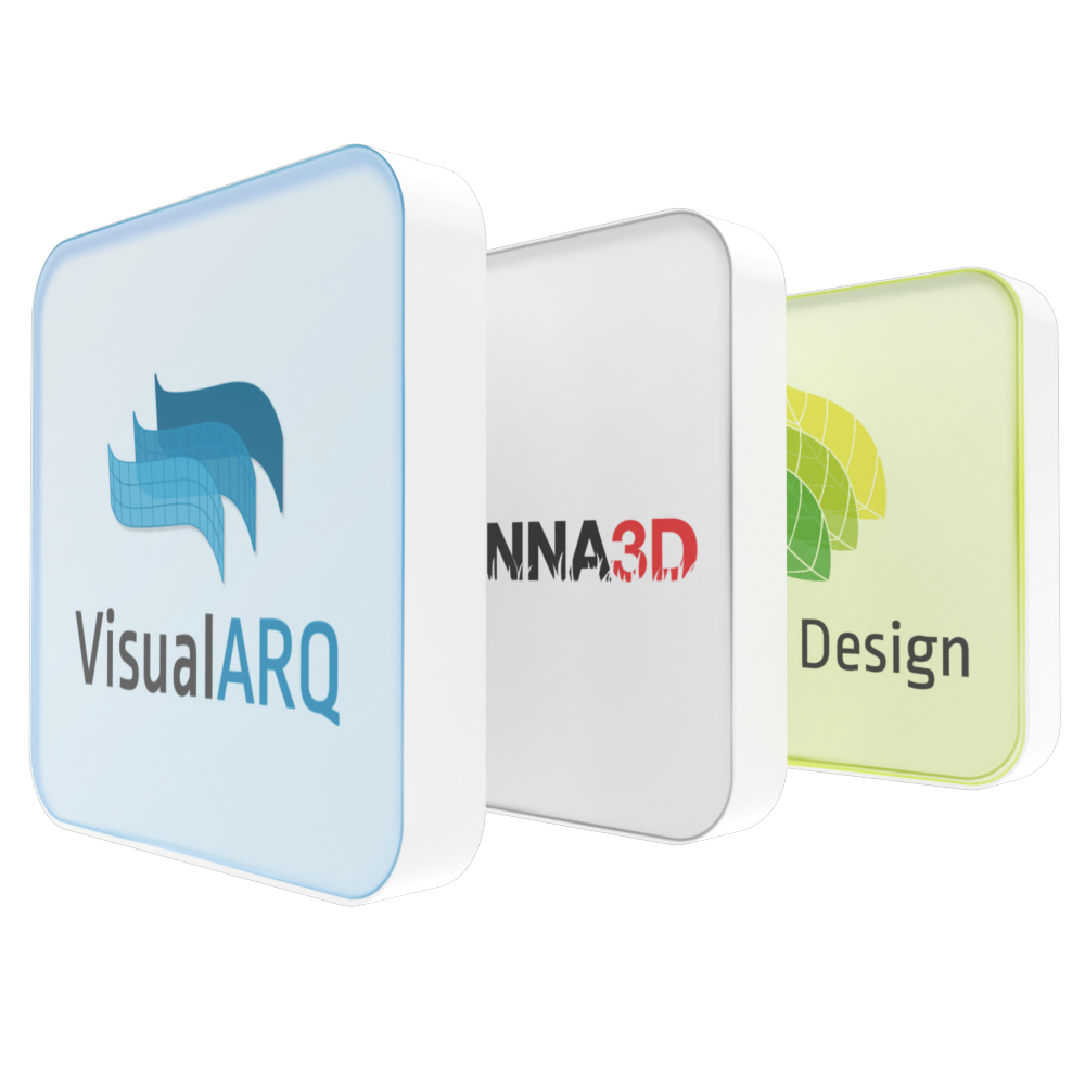 VisualARQ 3 and Savanna3D and Lands Design 6 Commercial Bundle Logo