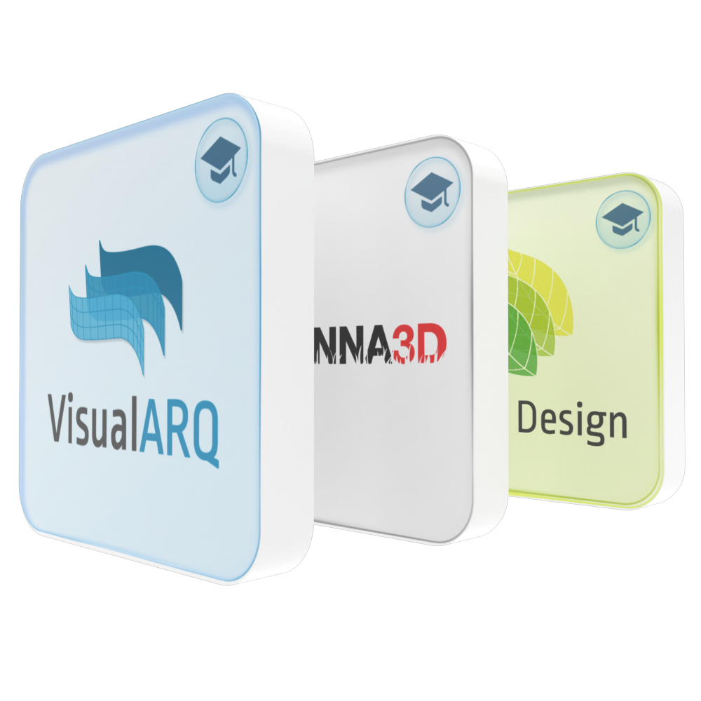 VisualARQ 3 and Savanna3D and Lands Design 6 Educational Bundle Logo